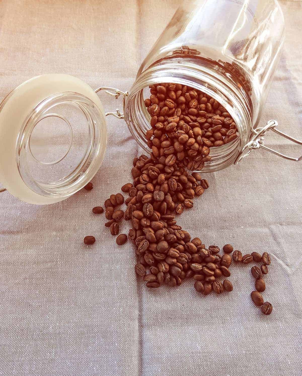 coffee beans in a jar