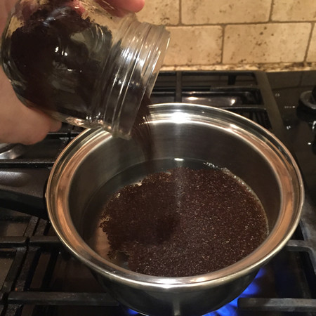 Cowboy Coffee: Water and coffee grounds