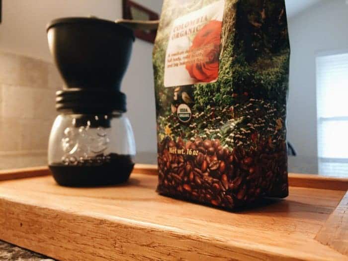 Java Planet Coffee Bag And Coffee Grinder