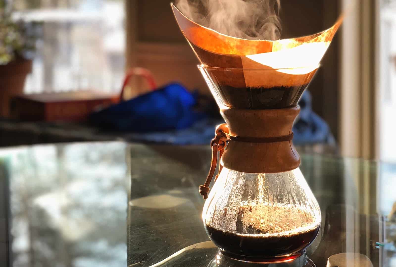 chemex coffee maker sunlight