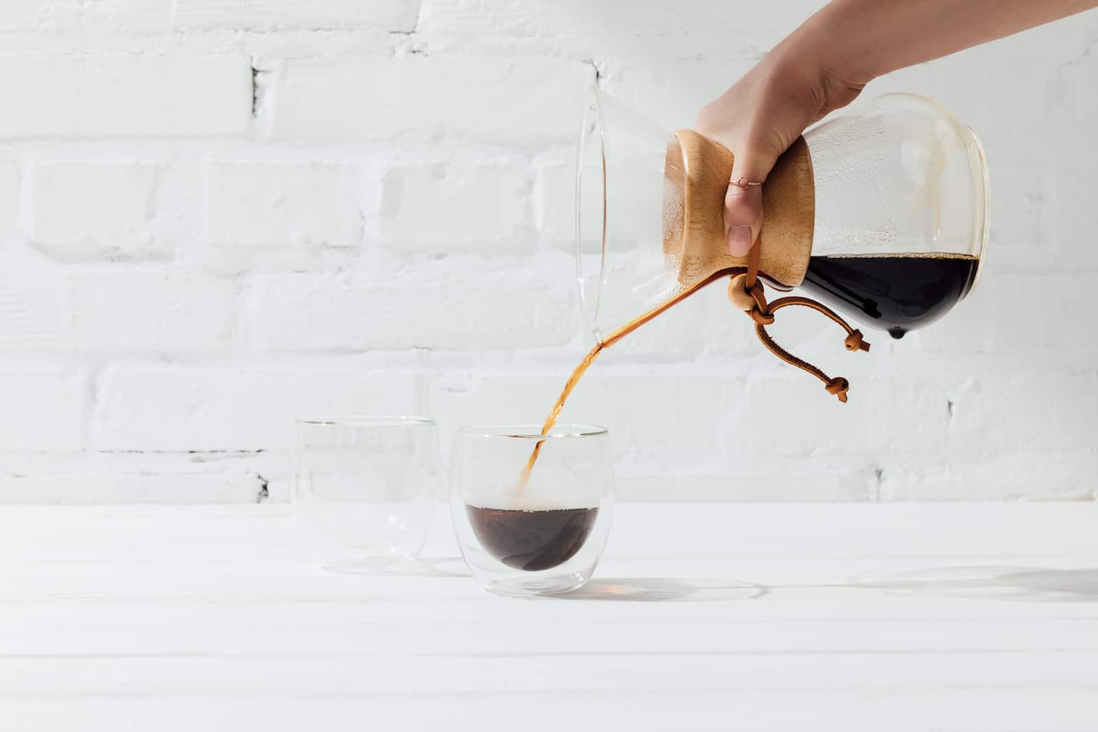 serving coffee from a chemex