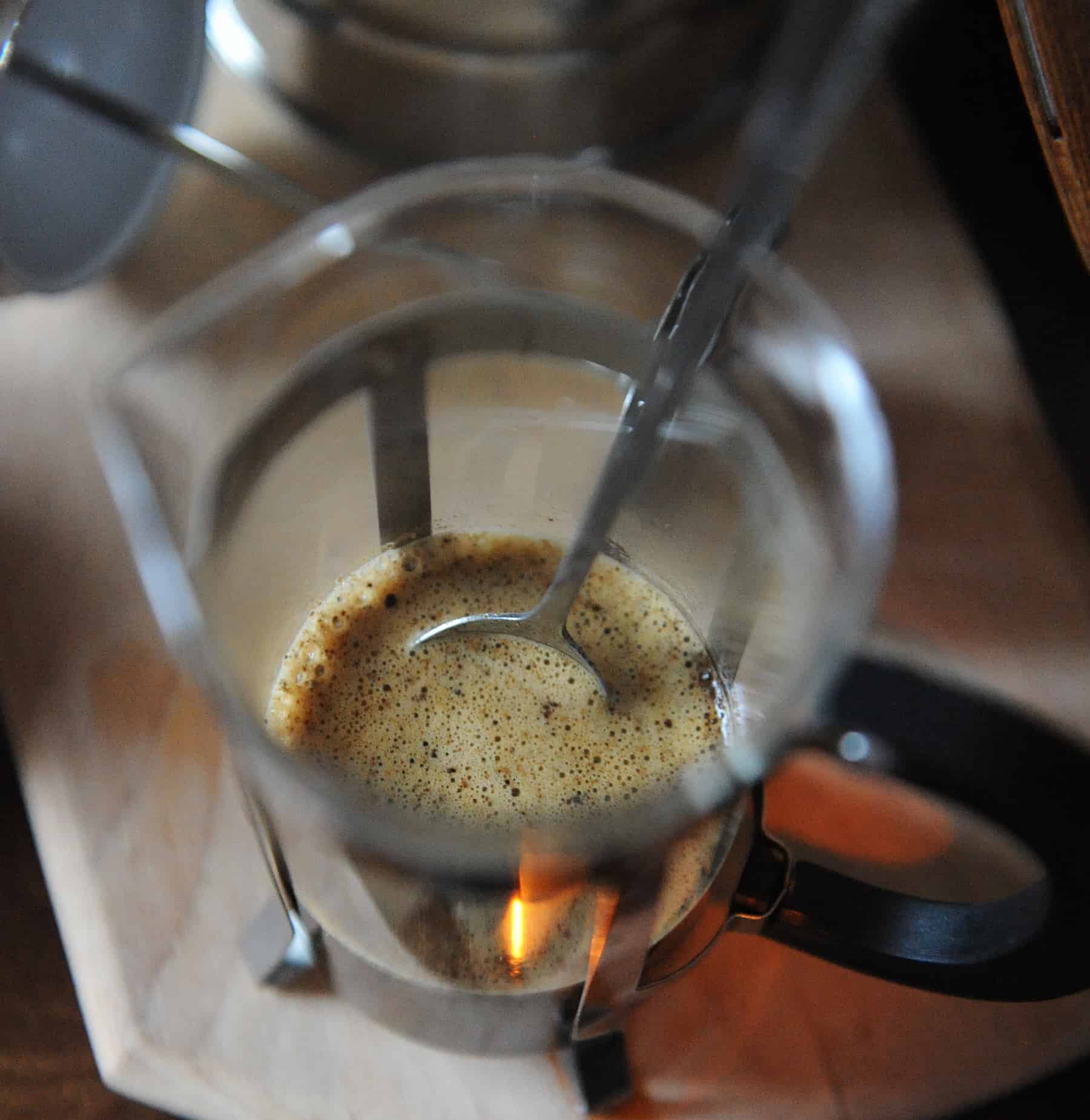 breaking the crust in a french press