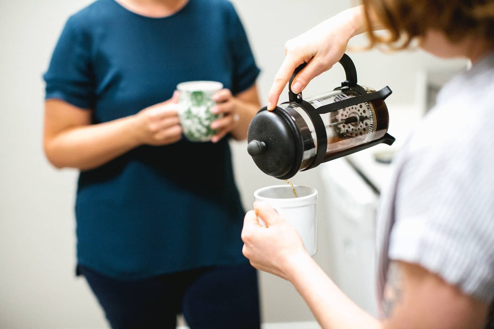 serving french press coffee