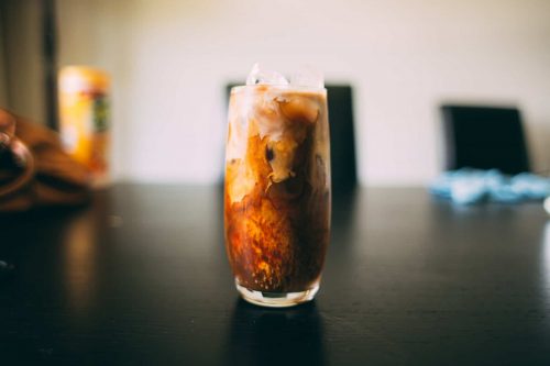 cold brew coffee with milk and ice