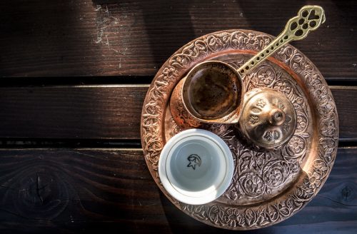 copper turkish coffee set